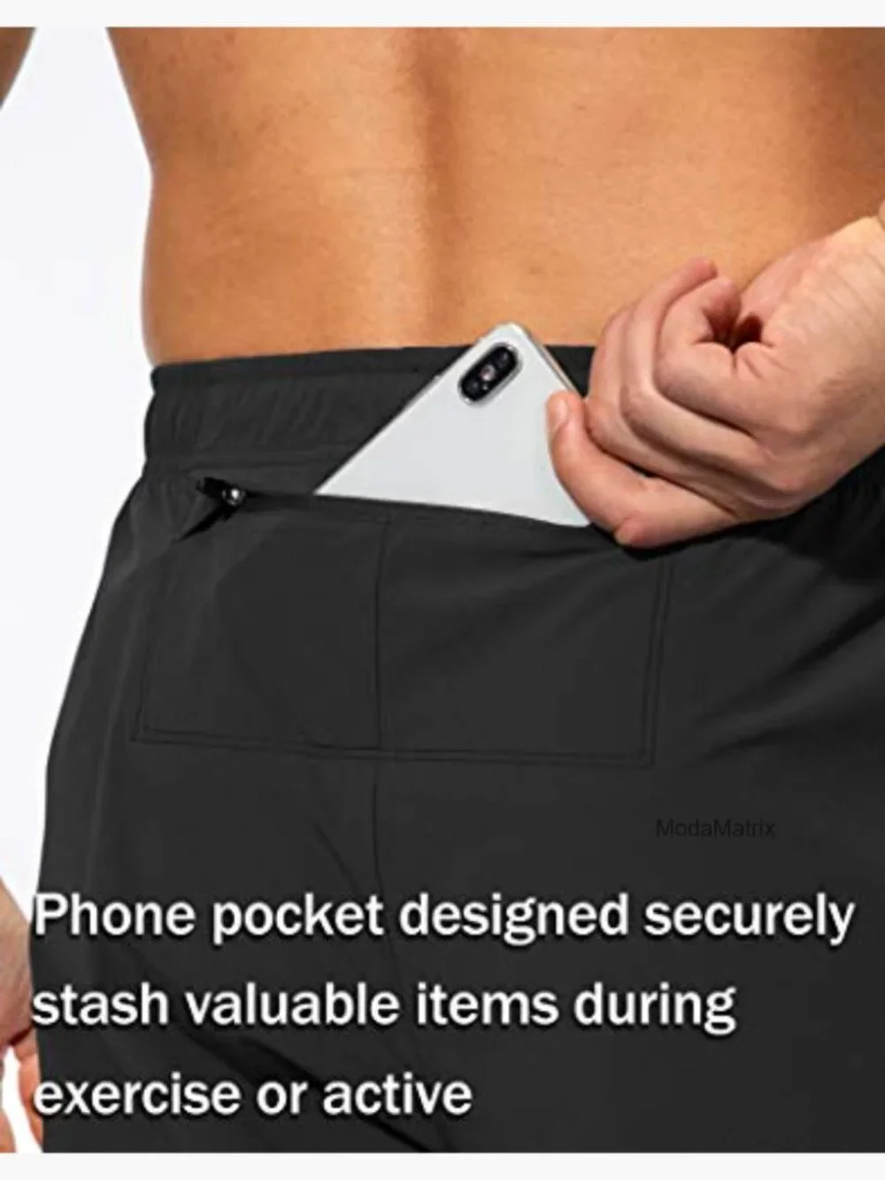 Men's Workout Athletic Pants Elastic Waist Jogging Running Pants with Zipper